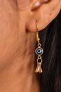 Silver Evil Eye Dangle Drop Earrings, Image 1 of 5
