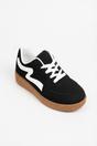 Black iKrush Black Poppy Womens Retro Stripe Gum Sole Trainers, Image 7 of 8