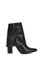 Black 'Ayla' Fold Over Ankle Boots Layered Point Toe Block Heel Booties, Image 1 of 6