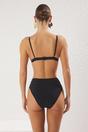 Black Triangle Bikini Set with Adjustable Straps and High Waist Bottom, Image 3 of 3