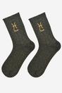Black Embroiderd Pisces Zodiac Glitter Socks, Image 2 of 4