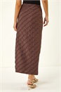 Chocolate Dusk Textured Stretch Midi Skirt, Image 4 of 5