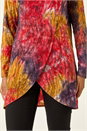 Red Textured Burnout Cowl Neck Top, Image 5 of 5