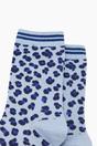 Blue Leopard Combed Cotton Glitter Socks, Image 2 of 4