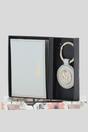 Grey Elegant Real Leather Card Holder & Key Ring Set, Image 1 of 5