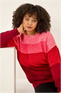 Red Curve Ombre Stripe Knit Jumper, Image 1 of 5