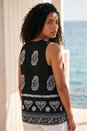 Black Mono Border Print Vest, Image 3 of 4