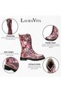 Red Womens Leather Gothic High Boots -INCASO, Image 3 of 7