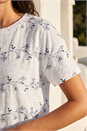 Ivory  Floral Puff Print T-Shirt, Image 4 of 4