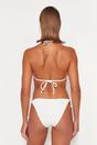 White Triangle Textured Halterneck Bikini Top, Image 5 of 5