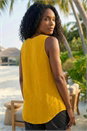 Yellow Sleeveless Button Detail Vest, Image 3 of 4