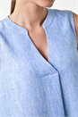 Light Denim Sleeveless Vest Top, Image 5 of 5
