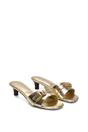 Gold 'Romee' Slip On Low Kitten Heel Mule Sandals, Image 3 of 6