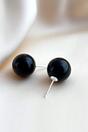 Black Glass Ball Stud Earrings 12mm, Image 3 of 3