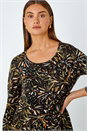 Natural Leaf Asymmetric Layer Stretch Top, Image 4 of 5