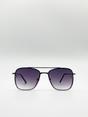 Silver Silver Aviator Sunglasses with Metal Frames, Image 1 of 4