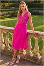 Pink Embellished Beaded V-Neck Dress, Image 3 of 4