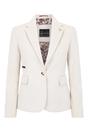 Cream Infinity Leather Cream Women's Cream Wool Blend Tweed Blazer, Image 1 of 6