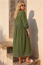 Green Ric Rac Collared Midi Dress, Image 3 of 4