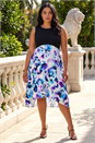 Purple Curve Premium Stretch Abstract Midi Dress, Image 3 of 4