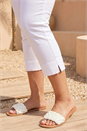 White Curve Cropped Stretch Trouser, Image 4 of 4