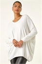 Ivory  Lace Back V-Neck Jumper , Image 4 of 5