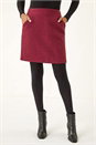 Wine Boucle Textured A-Line Skirt, Image 1 of 5