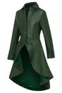 Green Goth Full Length Victorian Leather Coat, Image 2 of 6
