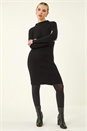 Black Petite Knitted Midi Dress, Image 2 of 5