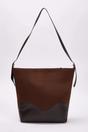 Brown Suede and Leather Panel Shoulder Bag, Image 2 of 5