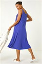 Blue Strappy Jersey Midi Dress, Image 3 of 5