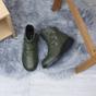 Khaki AJVANI Khaki Low Wedge Comfort Button Ankle Boots, Image 4 of 6