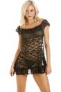Black Mesh Babydoll And G-String, Image 1 of 5