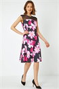 Cerise Premium Stretch Floral Mesh Dress, Image 2 of 5