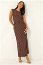 Chocolate Dusk Textured Stretch Midi Skirt, Image 2 of 5
