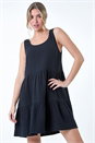 Black Dusk Tiered A-Line Cotton Dress, Image 4 of 5