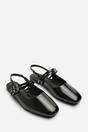 Black Alena Double Strap Backless Mary Jane Flats, Image 4 of 7