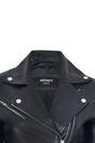 Black Womens Leather Retro Biker Jacket-Madely, Image 4 of 4