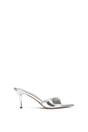 Silver 'Kallie' Slip On Stiletto Heeled Mules With Open Toe, Image 1 of 6