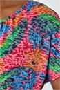 Red Leaf Print Burnout Stretch T-Shirt, Image 5 of 5
