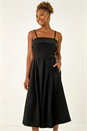 Black Bardot Premium Stretch Midi Dress, Image 1 of 5