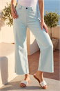 Light Blue  Frayed Edge Ankle Jeans, Image 2 of 4