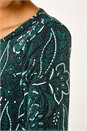 Teal Floral Print Swing Top, Image 5 of 5