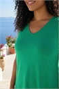Green Curve Swing V-Neck Vest Top, Image 4 of 4