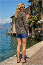 Ochre Embellished Leaf Print Top, Image 3 of 4