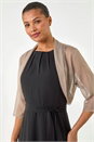Champagne Ruched Hem Chiffon Bolero, Image 1 of 5