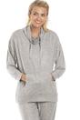 Grey Camille Lingerie Grey Long Sleeve Cowl Neck Pyjama set, Image 4 of 5