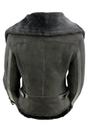Black Merino Sheepskin Aviator Leather Jacket, Image 4 of 6