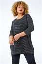 Silver Curve Shimmer Oversized Top, Image 4 of 5