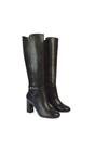 Black XY LONDON Black 'Olly' Knee High Boots With Block Mid Heel, Image 3 of 5